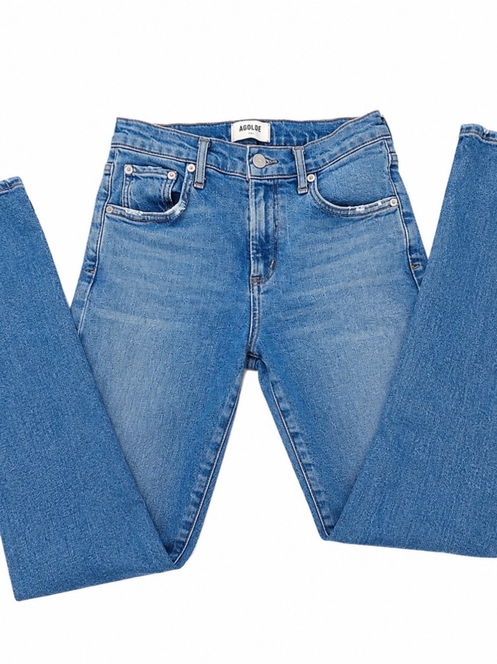 Agolde Straight-Leg Jeans in Medium Blue Wash
